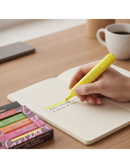 ▷ ROTULADORES FABER CASTELL 4 UDS TEXTLINER SUPERFLUOR 46 | Taine - Imagen 2