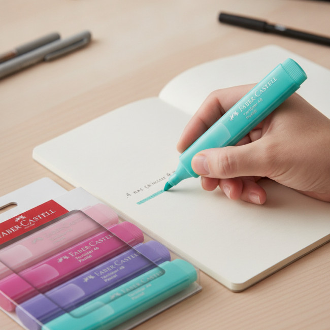 ▷ ROTULADORES FABER CASTELL 4 UDS TEXTLINER PASTEL FLUOR | Taine - Imagen 2