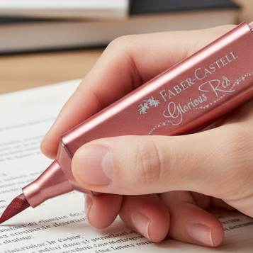 ▷ ROTULADOR FABER CASTELL ROJO TEXTLINER METÁLICO | Taine - Imagen 2