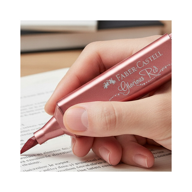 ▷ ROTULADOR FABER CASTELL ROJO TEXTLINER METÁLICO | Taine - Imagen 2