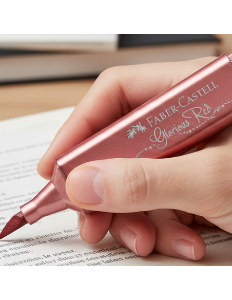 ▷ ROTULADOR FABER CASTELL ROJO TEXTLINER METÁLICO | Taine - Imagen 2