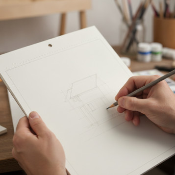 ▷ BLOC DIBUJO ESPIRAL A4+ BLANCO MICR C/RECUADRO C/TALADRO 23x32,5CM 130GR 20H. BA | Taine - Imagen 2