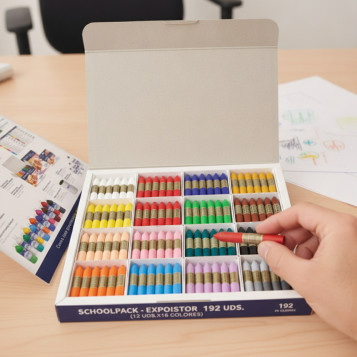 ▷ CERAS MANLEY SCHOOLPACK - EXPOSITOR 192 UDS. (12 UDS.X16 COLORES) | Taine - Imagen 2