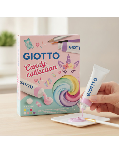 ▷ CAJA GIOTTO 7 TUBOS TEMPERAS 21ML COLORES CANDY COLLECTION | Taine - Imagen 2