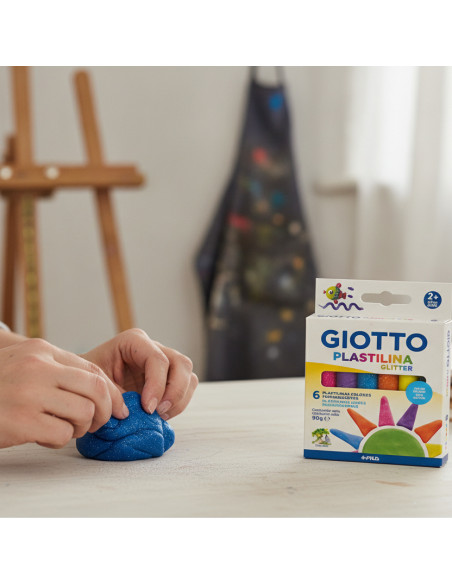 ▷ SET 6 PLASTILINA GIOTTO 90GR GLITTER | Taine - Imagen 2