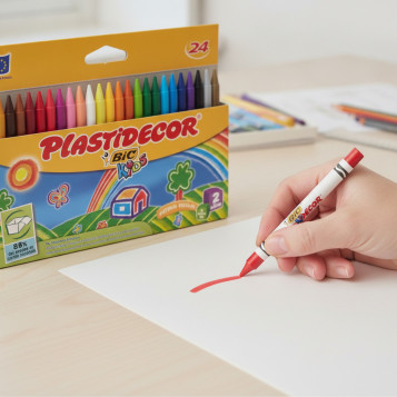 ▷ CERAS PLASTIDECOR BIC 24 UDS COLORES | Taine - Imagen 2
