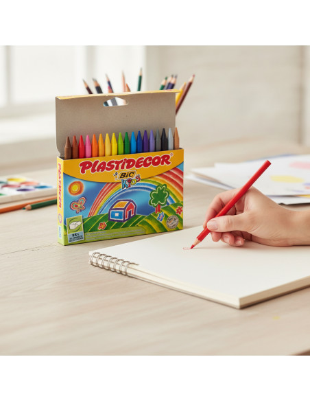 ▷ CERAS PLASTIDECOR BIC 18 UDS COLORES | Taine - Imagen 2