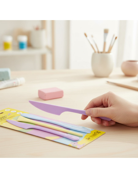 ▷ SET 3 ESPATULAS JOVI MODELADORES PLASTICO PASTEL | Taine - Imagen 2