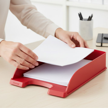 ▷ BANDEJA LEITZ RECYCLE A4 APILABLE ROJA | Taine - Imagen 2