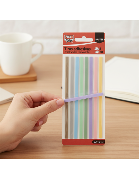 ▷ SET NOTAS ADHESIVAS TIRAS PASTEL FIXO 8X20UN | Taine - Imagen 2