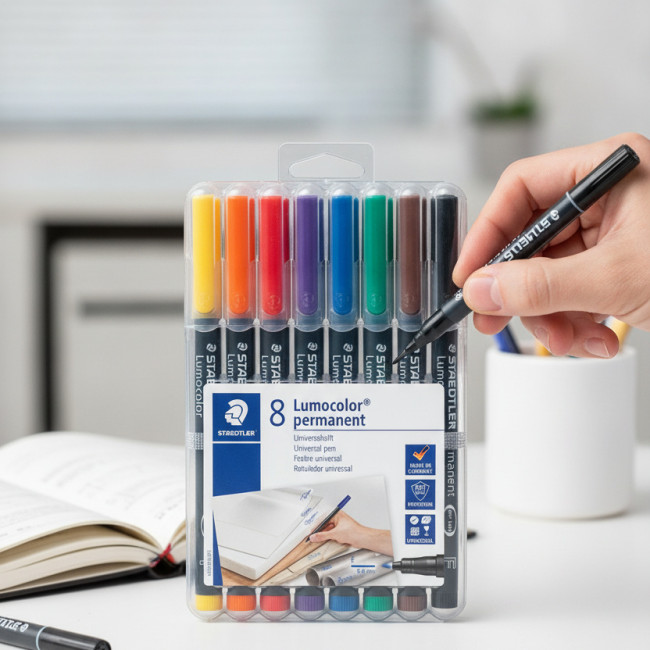 ▷ ROTULADORES STAEDTLER 8 UDS F 0,6 MM LUMOCOLOR PERMAN PERMANENTE | Taine - Imagen 2