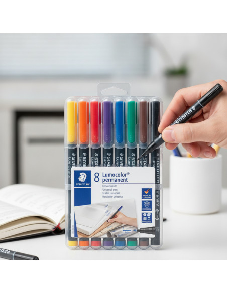 ▷ ROTULADORES STAEDTLER 8 UDS F 0,6 MM LUMOCOLOR PERMAN PERMANENTE | Taine - Imagen 2