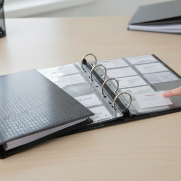 ▷ TARJETERO DURABLE ANILLAS A4 200 TARJETAS VISIFIX CENTIUM | Taine - Imagen 2