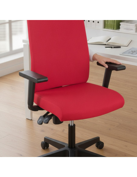 ▷ SILLA I-LINE ARAN ROJO CON BRAZOS REGULABLES PIQUERAS Y CRESPO | Taine - Imagen 2
