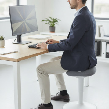 ▷ TABURETE ACTIVE CON ASIENTO COMFORT 370 X 460 X 377 MM GRIS LEITZ | Taine - Imagen 2