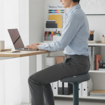 ▷ TABURETE ACTIVE CON ASIENTO COMFORT 370 X 610 X 377 MM GRIS OSCURO LEITZ | Taine - Imagen 2