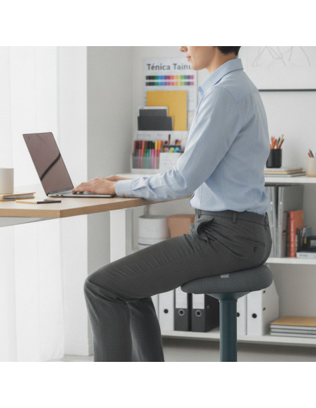 ▷ TABURETE ACTIVE CON ASIENTO COMFORT 370 X 610 X 377 MM GRIS OSCURO LEITZ | Taine - Imagen 2
