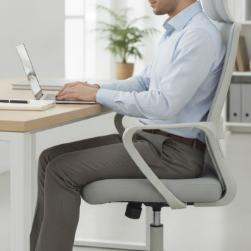 ▷ SILLA PRO534 GRIS RESPALDO MALLA GRIS ASIENTO TELA GRIS PIQUERAS Y CRESPO | Taine - Imagen 2
