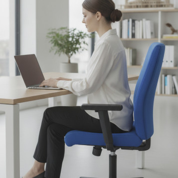 ▷ SILLA I-LINE ARAN AZUL CON BRAZOS REGULABLES PIQUERAS Y CRESPO | Taine - Imagen 2