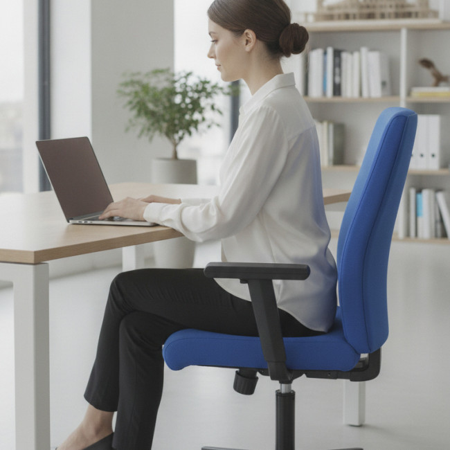 ▷ SILLA I-LINE ARAN AZUL CON BRAZOS REGULABLES PIQUERAS Y CRESPO | Taine - Imagen 2