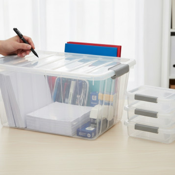 ▷ CAJA ARCHIVO 2000 ALMACENAJE APILABLE CON TAPA 32 L. 360X420X300 MM CRITAL | Taine - Imagen 2