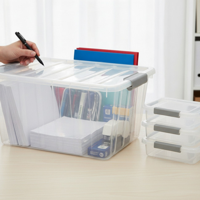 ▷ CAJA ARCHIVO 2000 ALMACENAJE APILABLE CON TAPA 32 L. 360X420X300 MM CRITAL | Taine - Imagen 2