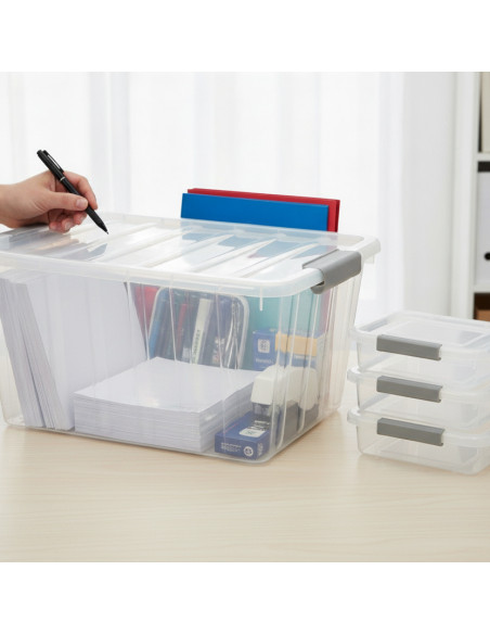▷ CAJA ARCHIVO 2000 ALMACENAJE APILABLE CON TAPA 32 L. 360X420X300 MM CRITAL | Taine - Imagen 2