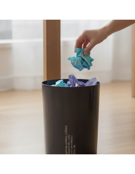 ▷ PAPELERA SOSTENIBLE ECOGREEN 18 LITROS 260 X 335 MM NEGRO ARCHIVO 2000 | Taine - Imagen 2