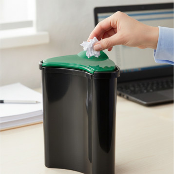 ▷ SELECTOR DE RESIDUOS SOSTENIBLE 4 LITROS BASE NEGRA TAPA VERDE | Taine - Imagen 2
