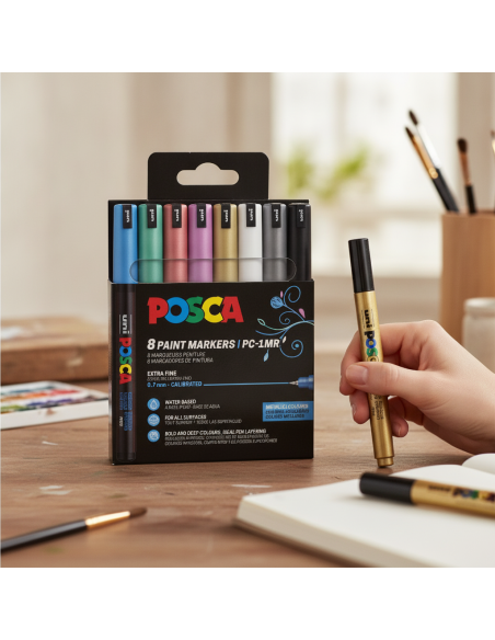 ▷ ROTULADORES POSCA SET 8 UDS PC1MR METALIZADOS | Taine - Imagen 2