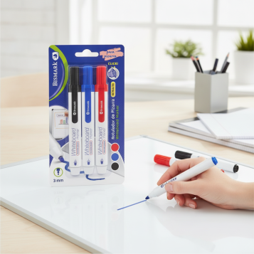 ▷ ROTULADOR POESSA 3 COLORES PIZARRA RETRACT TIP BLISTER | Taine - Imagen 2