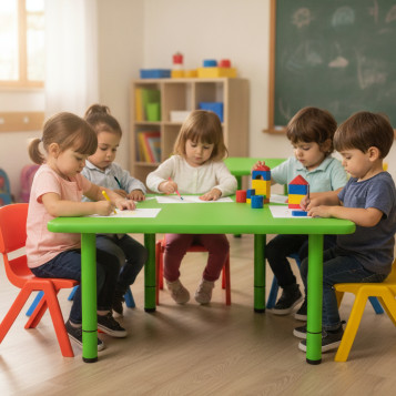 ▷ MESA IMPARA ELITE SERIE ELITE TRAPEZOIDAL TALLA 2 ALT.52 CM NIÑO 3-4 AÑOS COLOR | Taine - Imagen 2
