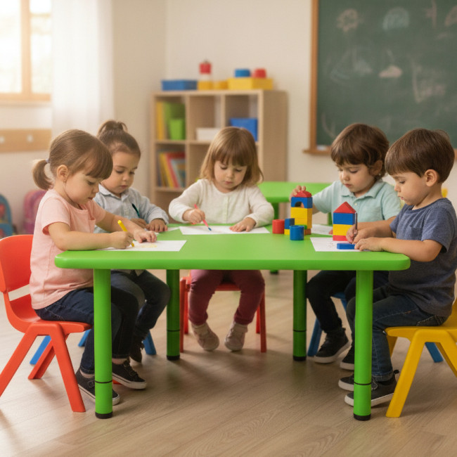 ▷ MESA IMPARA ELITE SERIE ELITE TRAPEZOIDAL TALLA 2 ALT.52 CM NIÑO 3-4 AÑOS COLOR | Taine - Imagen 2