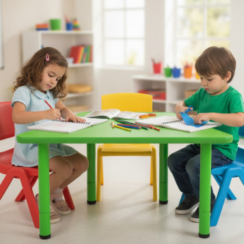 ▷ MESA IMPARA SERIE ELITE TRAPEZOIDAL TALLA 3 ALT.58 CM NIÑO 4-6 AÑOS COLORES | Taine - Imagen 2