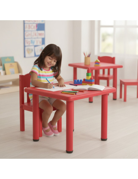 ▷ MESA IMPARA SERIE ELITE CUADRADA TALLA 2 ALT.52 CM NIÑO 3-4 AÑOS COLORES | Taine - Imagen 2