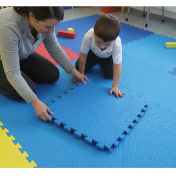 ▷ PUZLE IMPARA BALDOSA TAPIZ EVA AZUL 100X100X2 CM | Taine - Imagen 2