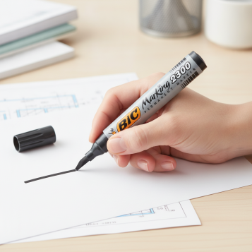 ▷ ROTULADOR BIC NEGRO PERMANENTE MARKING 2300 PTA.BISELADA | Taine - Imagen 2