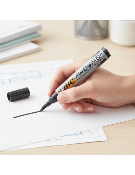 ▷ ROTULADOR BIC NEGRO PERMANENTE MARKING 2300 PTA.BISELADA | Taine - Imagen 2