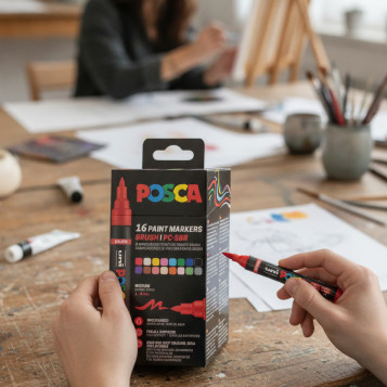 ▷ SET ROTULADORES POSCA 16 UDS PC5BR BASIC | Taine - Imagen 2