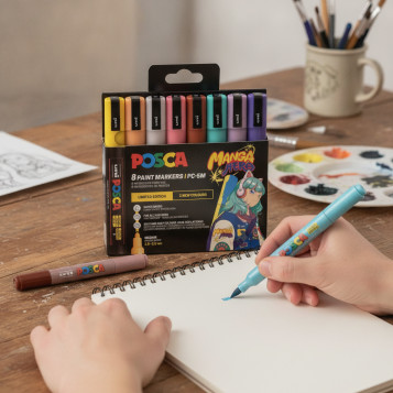 ▷ SET ROTULADORES POSCA 8 UDS PC5M MANGA HERO | Taine - Imagen 2