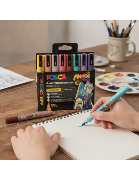 ▷ SET ROTULADORES POSCA 8 UDS PC5M MANGA HERO | Taine - Imagen 2