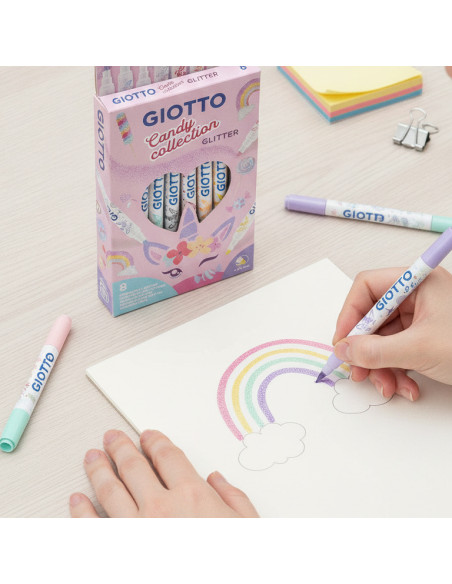 ▷ ROTULADORES GIOTTO 8 UDS TURBO GLITTER PASTEL CANDY | Taine - Imagen 2