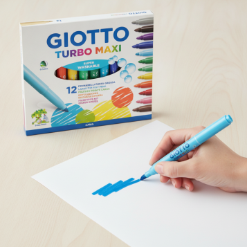 ▷ ROTULADORES GIOTTO 12 UDS GIOTTO COLORES TURBO MAXI PUNTA GRUESA | Taine - Imagen 2