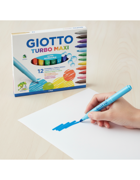 ▷ ROTULADORES GIOTTO 12 UDS GIOTTO COLORES TURBO MAXI PUNTA GRUESA | Taine - Imagen 2