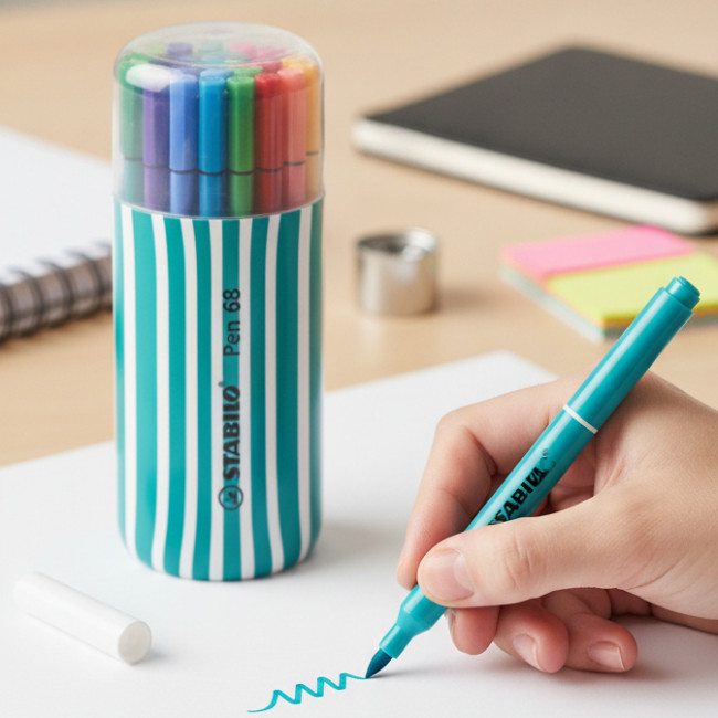 ▷ ROTULADORES STABILO 20 UDS PEN 68 ZEBRUI TURQUESA | Taine - Imagen 2