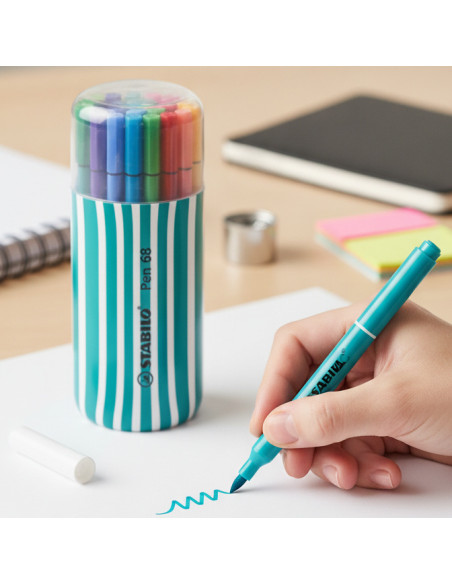 ▷ ROTULADORES STABILO 20 UDS PEN 68 ZEBRUI TURQUESA | Taine - Imagen 2