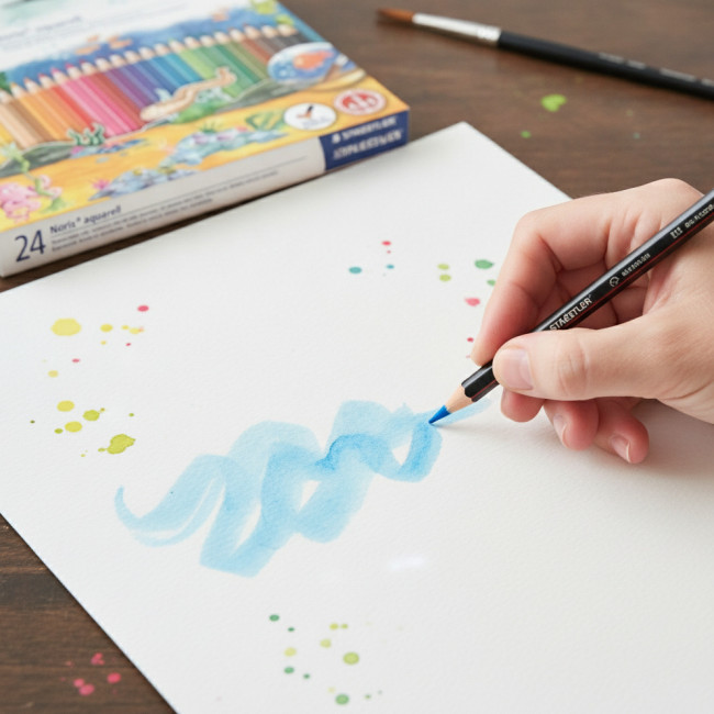 ▷ LAPICES STAEDTLER 24 UDS + PINCEL ACUARELABLES | Taine - Imagen 2