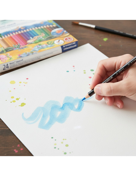 ▷ LAPICES STAEDTLER 24 UDS + PINCEL ACUARELABLES | Taine - Imagen 2