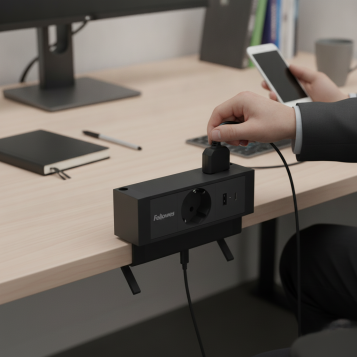 ▷ REGLETA SOBREMESA FELLOWES 1 TOMA USB A/C NEGRO | Taine - Imagen 2