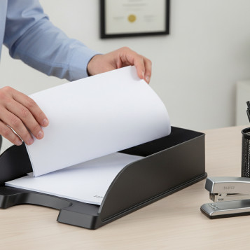 ▷ BANDEJA LEITZ PLUS STANDARD OPACA FORMATO VERTICAL NEGRO | Taine - Imagen 2